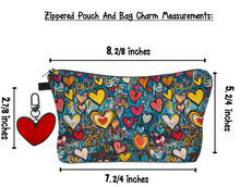 Load image into Gallery viewer, Graffiti Heart Zippered Pouch With Bag Charm
