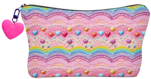 Load image into Gallery viewer, Happy Hearts Zippered Pouch With Bag Charm