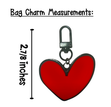 Load image into Gallery viewer, cute heart bag charm/ heart purse charm/ kids backpack charm/ metal bag charm/ backpack charms for kids/bag charm heart