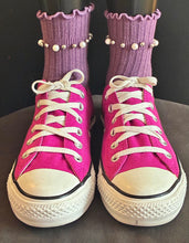 Load image into Gallery viewer, chicanduniquepack.com/ Cool Jewels Fun Pack/ Best Gifts For 10 Year Old Girls/socks for girls/ ankle socks with pearl trim /best gifts for girls
