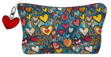 Load image into Gallery viewer, Graffiti Heart Zippered Pouch With Bag Charm

