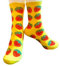 Load image into Gallery viewer, Silly Strawberry Ankle Socks /
